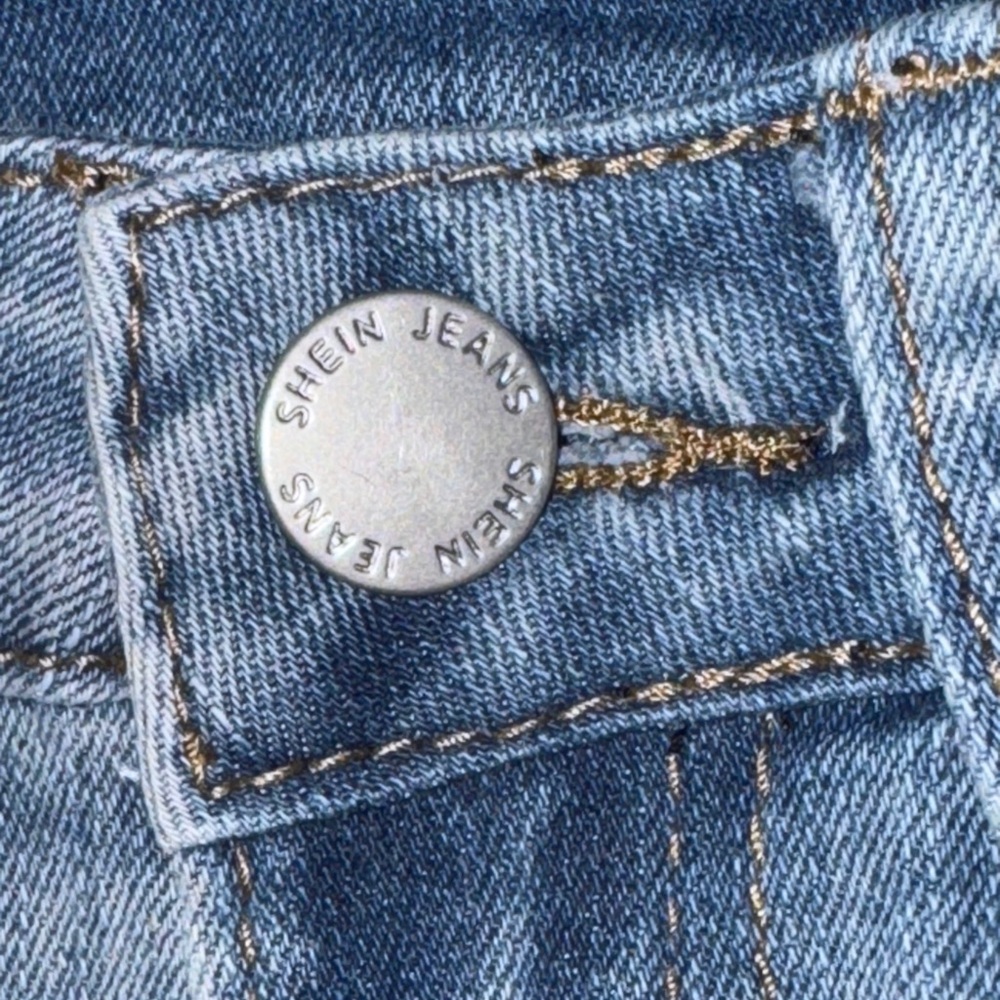 SHEIN Light Blue Distressed Jean denim Shorts - Picture 2 of 7